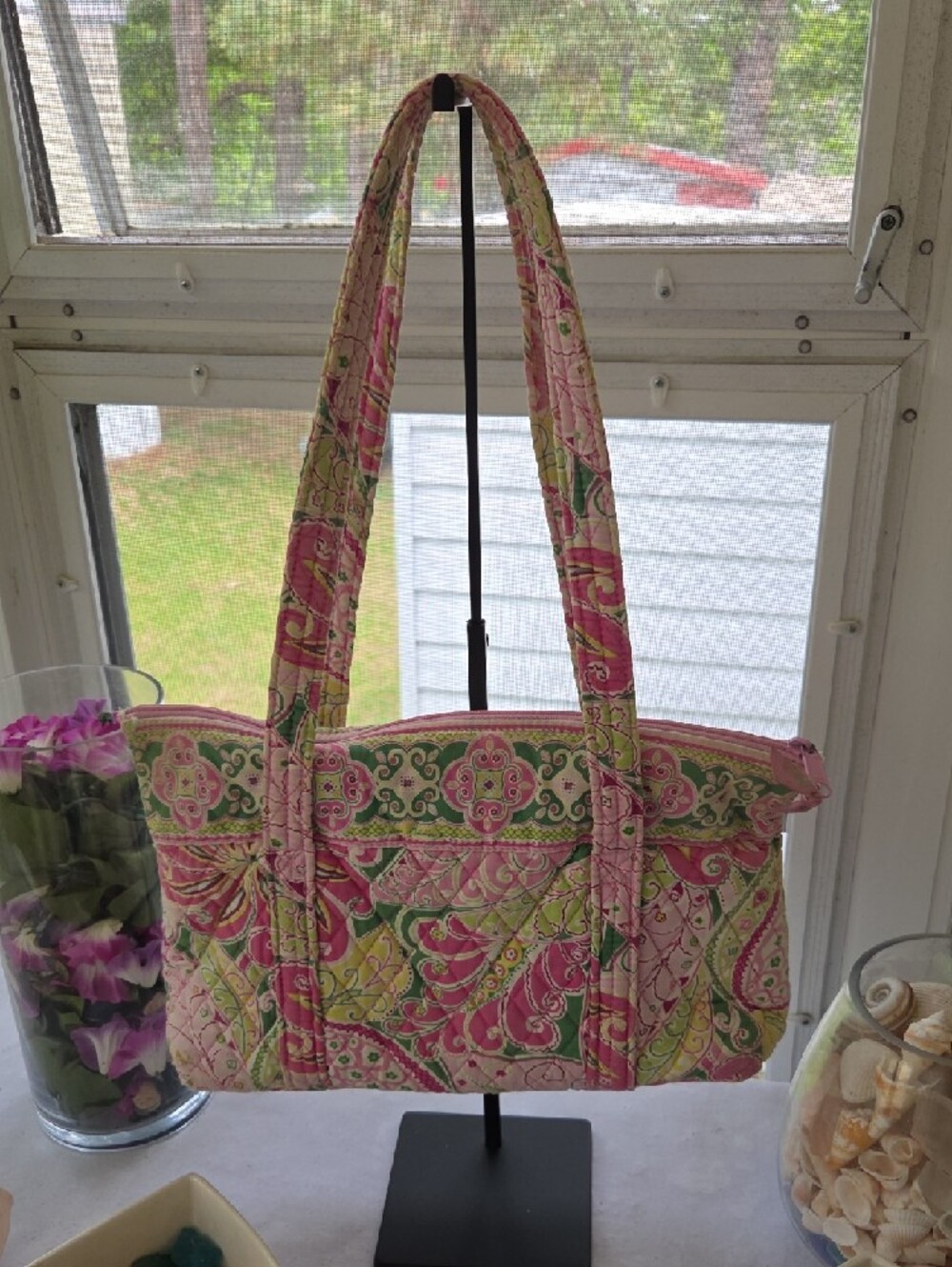 Vera Bradley Quilted Paisley Tote in Pink & Green - Picture 2 of 10